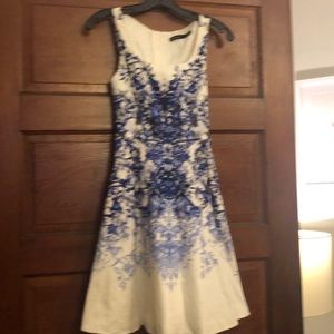 Karen Millen wire and blue fit and flare